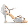 Chaussures de danse Rummos "Claire" cuir et glitter argent