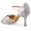 Chaussures de danse Rummos "Claire" cuir et glitter argent