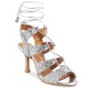 Chaussures de danse Rummos "Tina" cuir argent glitter