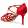 Chaussures de danse professionnel Rummos "Luna" satin rouge et strass