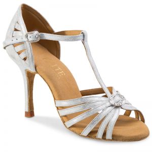 Chaussures de danse professionnel Elite Rummos "Karina" cuir argent marbr&eacute;