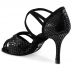 Chaussures de danse professionel Elite Rummos "Athena" daim noir et cuir noir imitation peu de serpent 