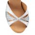 Chaussures de danse professionnel Elite Rummos "Paloma" cuir argent marbré et cuir argent imitation peau de serpent