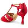 Chaussures de danse professionnel Rummos "Martina" Daim rouge et cuir glitter rouge