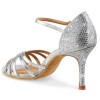 Chaussures de danse Rummos "Maryline" cuir argent lisse et cuir glitter argent