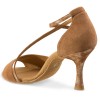 Chaussures de danse Rummos "Ania" daim beige tan et cuir or marbré