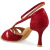 Chaussures de danse Rummos "Lana" cuir rouge texturé