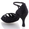 Chaussures de danse Rummos "Kamila" cuir noir fleuri