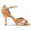 Chaussures de danse Rummos "Kamila" daim tan et cuir or