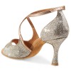 Chaussures de danse Rummos "Sorina" cuir argent imitation peau de lézard et cuir lisse or