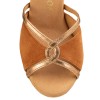 Chaussures de danse Rummos "Selma" nubuck marron et cuir lisse or