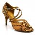 Chaussures de danse kizomba Label Latin " Helena" satin imprimé léopard et tulle