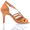 Chaussures de danse salsa Label Latin "Sasha" Satin tan et strass