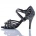 Chaussures de danse salsa Label Latin "Nerissa" Satin noir et strass