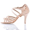 Chaussures de danse salsa Label Latin "Nerissa" Satin flesh et strass