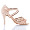 Chaussures de danse salsa Label Latin "Nerissa" Satin flesh et strass