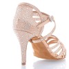 Chaussures de danse salsa Label Latin "Nerissa" Satin flesh et strass