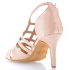 Chaussures de danse salsa Label Latin "Sasha" Satin tan flesh et strass