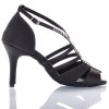 Chaussures de danse salsa Label Latin "Sasha" Satin noir et strass