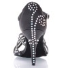 Chaussures de danse salsa Label Latin "Soha" Satin noir et strass