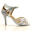 Chaussures de danse salsa Label Latin "Nora" Simili cuir argent