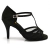 Chaussures de danse salsa Label Latin "Alma" Satin noir