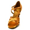 Chaussures de danse salsa Label Latin "Nathalia" Satin tan