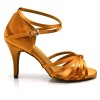 Chaussures de danse salsa Label Latin "On 1" Satin tan