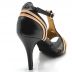 Chaussures de danse kizomba Label Latin " Ornella" simili cuir noir et satin beige
