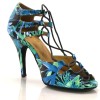 Chaussures de danse kizomba Label Latin " Xara tropical" simili cuir motif trocipal