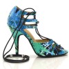 Chaussures de danse kizomba Label Latin " Xara tropical" simili cuir motif trocipal