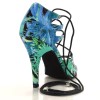 Chaussures de danse kizomba Label Latin " Xara tropical" simili cuir motif trocipal