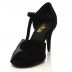 Chaussures de danse salsa Label Latin "Pia" velou noir et glitter violet