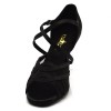 Chaussures de danse salsa Label Latin "Helena" Satin noir et tulle