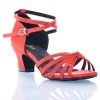 Chaussures de danse Label Latin "On 1" satin rouge