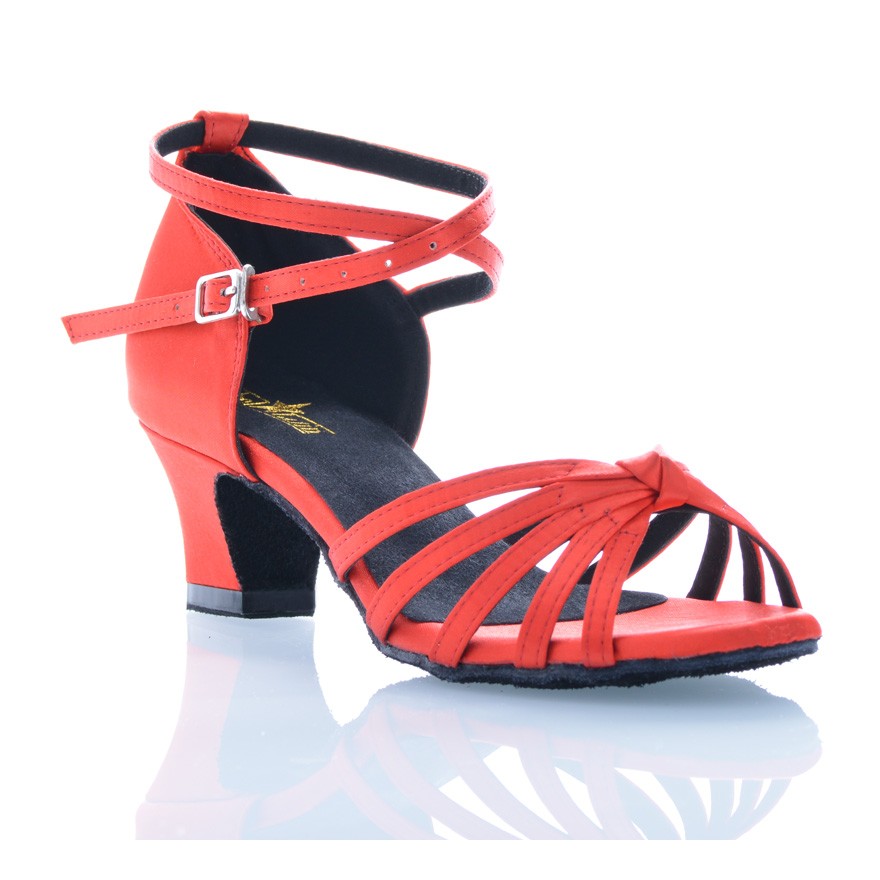 Chaussures de danse Label Latin "On 1" satin rouge