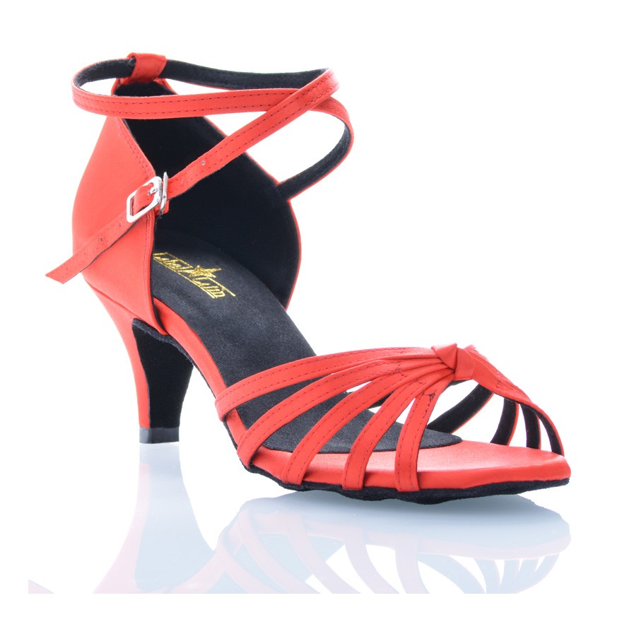 Chaussures de danse Label Latin "On 1" satin rouge