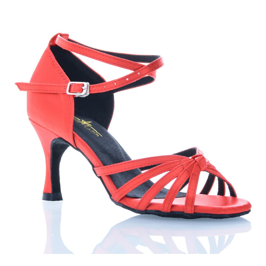 Chaussures de danse Label Latin "On 1" satin rouge