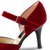 Chaussures de danse Nueva Epoca Werner Kern "Romy" velours rouge et cuir noir vernis