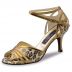 Chaussures de danse Nueva Epoca Werner Kern "Saskia" Cuir or et cuir motifs léopard