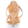 Chaussures de danse salsa Label Latin "Dalia" Satin tan et strass