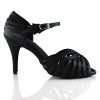 Chaussures de danse Label Latin "Debra" satin noir