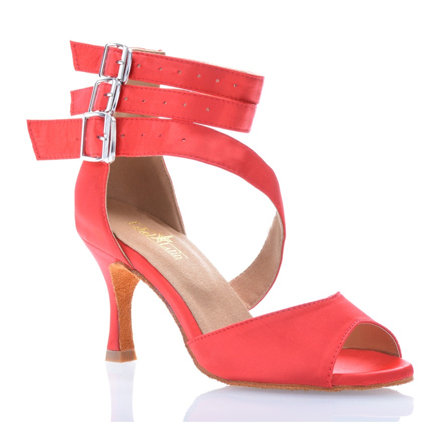 Chaussures de danse Label Latin "Isabella" satin rouge