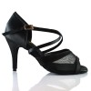 Chaussures de danse Label Latin "Luna" satin noir et tulle