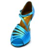 Chaussures de danse Label Latin "Mandy" satin bleu turquoise