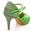 Chaussures de danse Label Latin "Mandy" satin vert