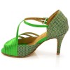 Chaussures de danse Label Latin "Mandy" satin vert