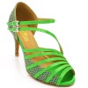 Chaussures de danse Label Latin "Mandy" satin vert