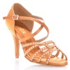 Chaussures de danse Label Latin "Mina" satin tan et strass