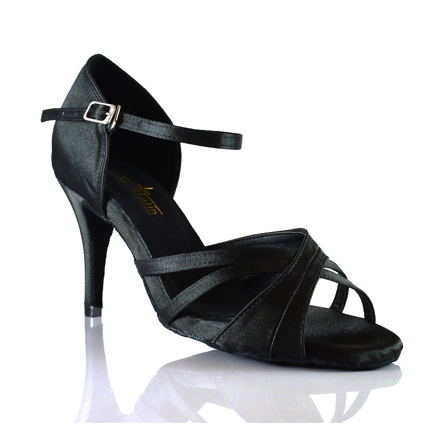 Chaussures de danse Label Latin "Natalia" satin noir